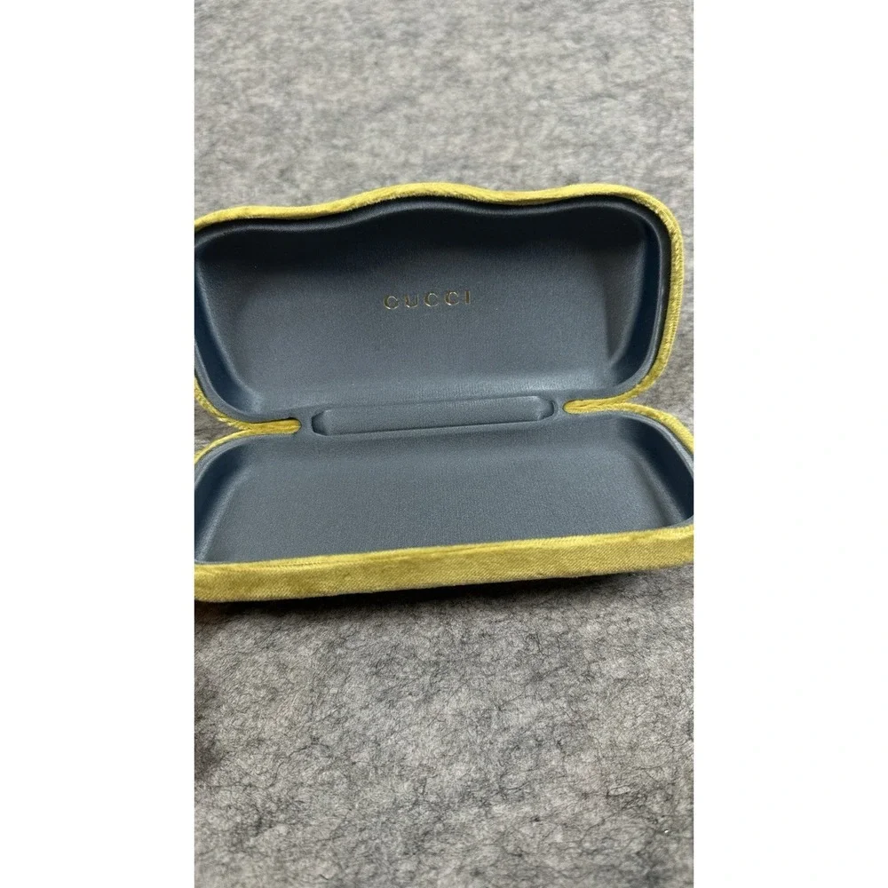 Gucci Large Sunglasses Case Yellow Green Velvet Hard Clamshell
